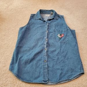 Vintage Jean Embroidered Tank Top